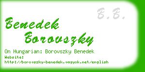 benedek borovszky business card